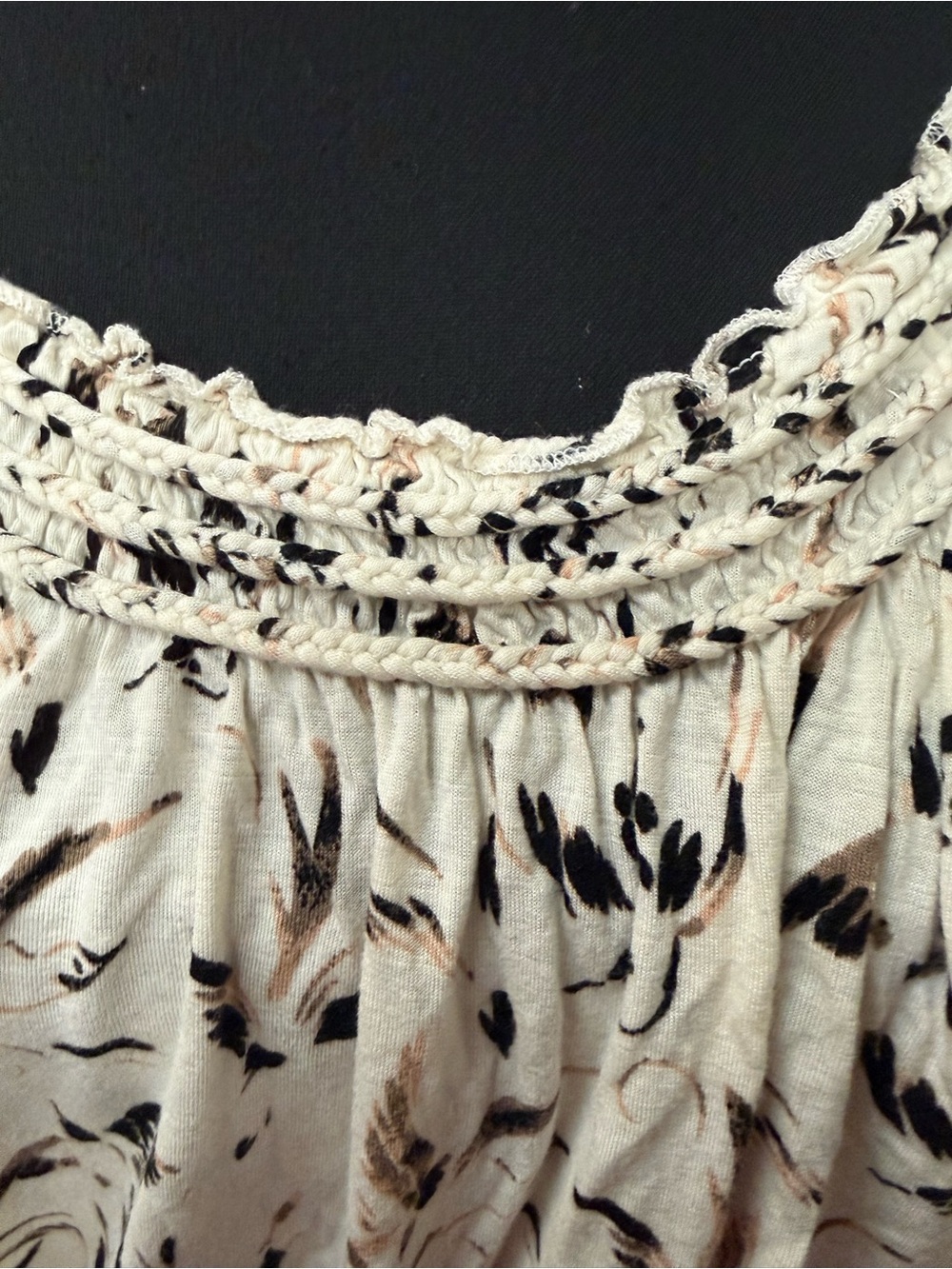 American Rag 2X Boho Peasant Top Cream Floral Off Shoulder Cottagecore - Picture 3 of 9